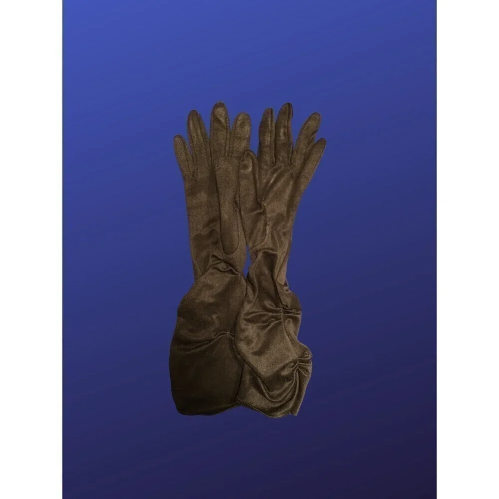UNBRANDED Cloth Fabric Ruched Gloves, Women’s Size S, BLACK, Pre-owned, EUC